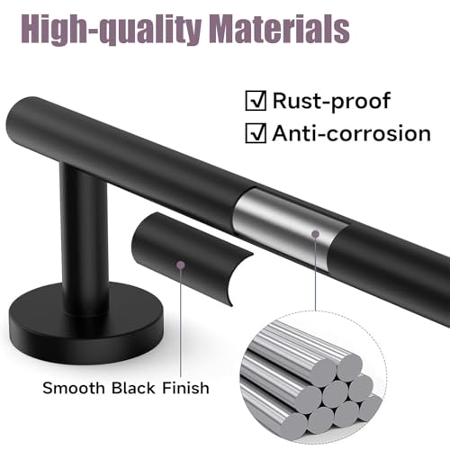 24" Brushed Nickel Towel Bar - Wall Mounted Stainless Steel Rack