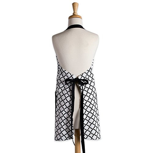 DII Lattice Basics Collection Kitchen Apron, White - One Size