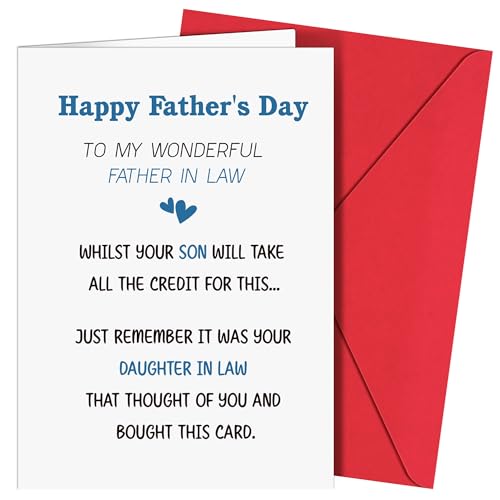 Funny Father in Law Father's Day Card 5x7 Cheeky Greeting Card with Envelope