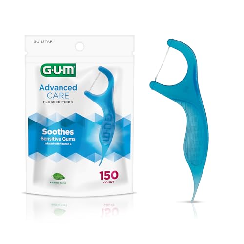 GUM Advanced Care Dental Floss Picks, Fresh Mint, 150 Count