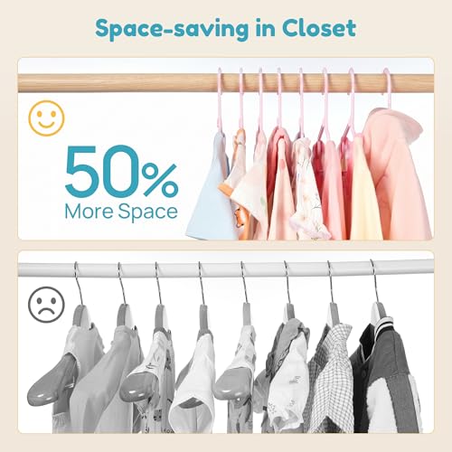 Vtopmart 60 Pack 11-Inch Kids Clothes Hangers, Space-Saving Interlocking Baby Hangers