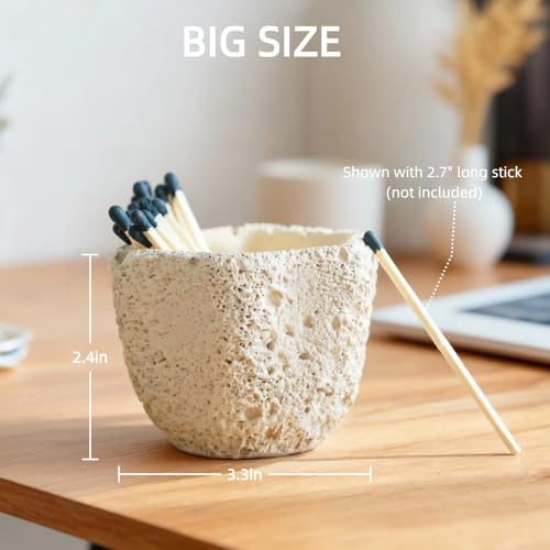 Augonla Concrete Match Holder with Striker Pads - Oatmeal Crater Design