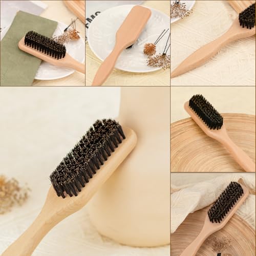 Ancable Boar Bristle Slick Back Hair Brush with Rat Tail for Styling