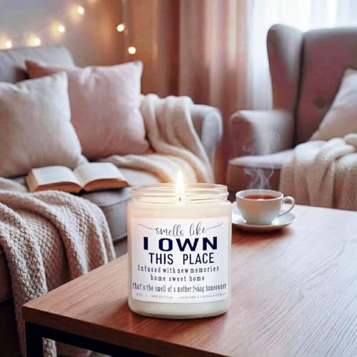Lavender & Vanilla Scented Candle - 9 oz Natural Soy Candle for New Home Gifts
