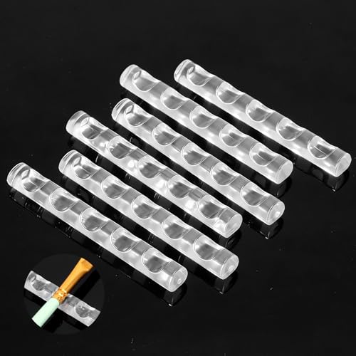 6 Pack Acrylic Nail Art Brush Holder Stand Transparent Rest Organizer