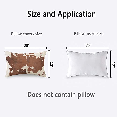 Brown Cowhide Throw Pillow Case 12 x 20 Inch - TKS MITLAN