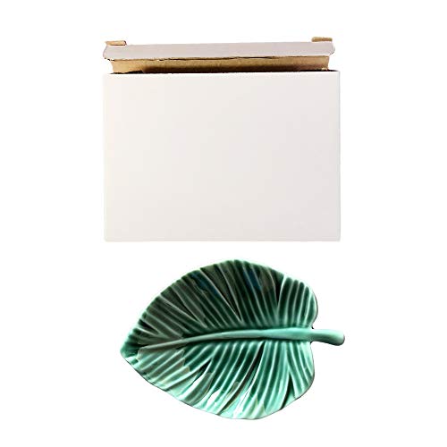HOME SMILE Leaf Trinket Dish - Decorative Ceramic Jewelry Holder for Rings & Small Accessories, Wedding & Gift Idea
