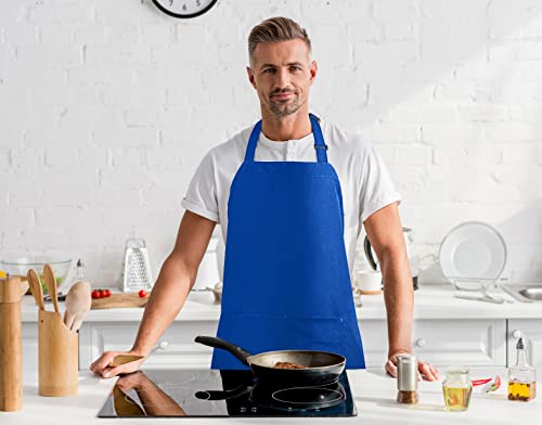 Utopia Kitchen Bib Aprons - 2 Pack, Blue, Adjustable with 2 Pockets