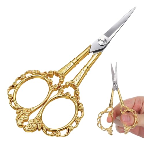 Viliqiou Vintage Stainless Steel Cuticle & Facial Hair Scissors