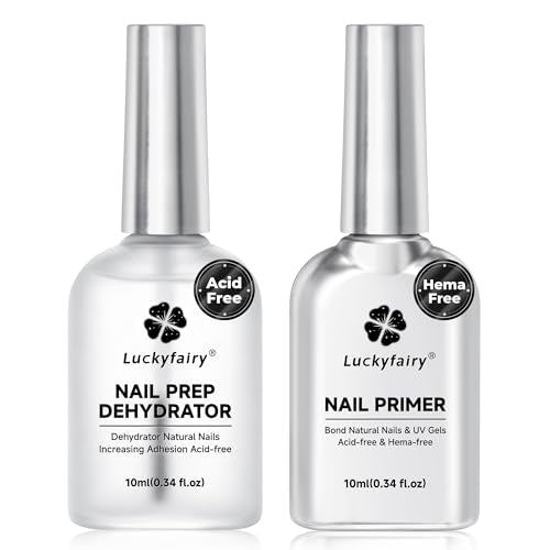 Luckyfairy Nail Dehydrator and Primer Kit for Gel and Press On Nails
