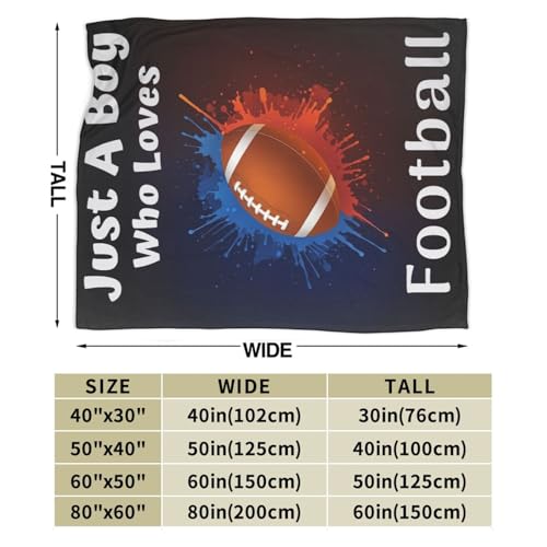 Football Throw Blanket - Soft Flannel Fleece Sports Bedding (50"x40")