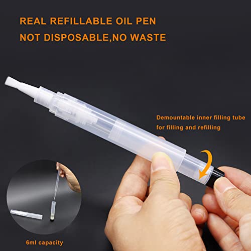 URGINO Refillable Cuticle Oil Pen - 3 Pack 6ml Reusable Nail Oil Applicator