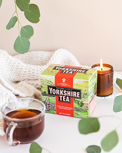 Yorkshire Tea Red Black Tea Bags - 80 Count (Pack of 5)