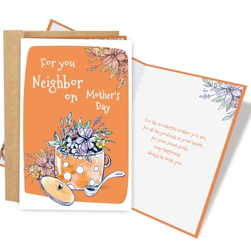 Happy Mother's Day Card for Neighbors - Premium Double-Sided Design