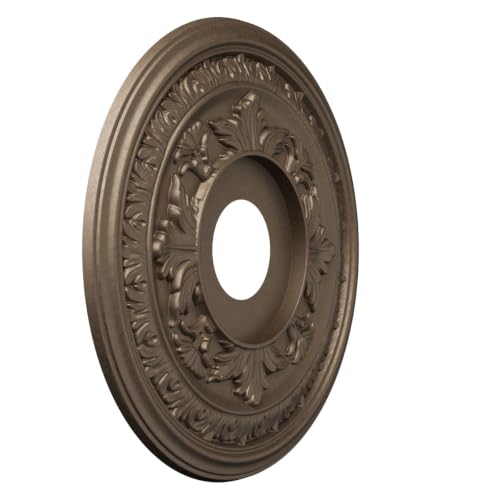 16-Inch OD UltraCover Satin London Grey Ceiling Medallion for Canopies - Durable PVC