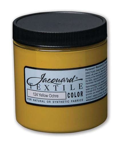 Jacquard Yellow Ochre Fabric Paint - 8 Oz, Permanent & Colorfast