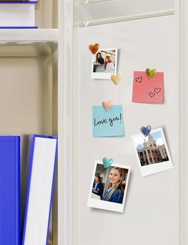 Mymazn Heart Fridge Magnets - Colorful Decorative Magnets (12-Pack)