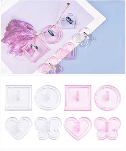 Siyuwuro 4pcs Nail Practice Stand Set - Pink Fake Nail Holder for Nail Art Design