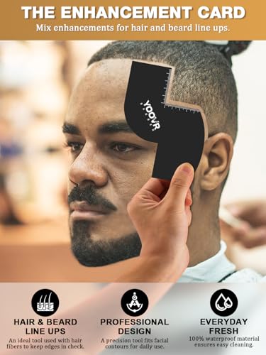 YOOVR 2pcs Haircut & Beard Lineup Enhancement Card S-Shaped