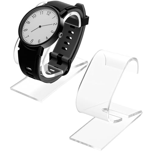 Exircy Clear Acrylic Watch Display Stand - 2 Pack Portable Bracelet Holder