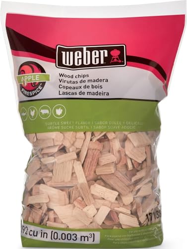 Weber Apple Wood Chips for Smoking, 2 lb Bag (192 cu. in.)