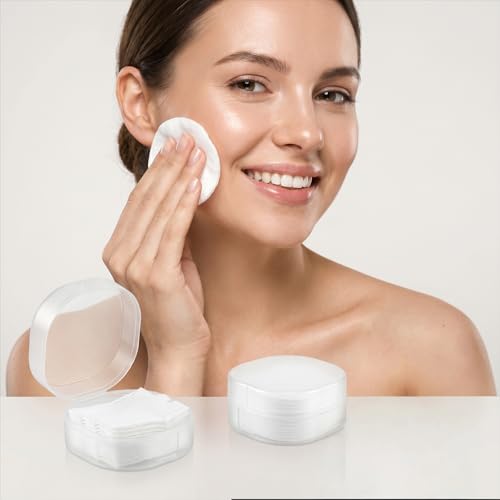 2 Pack Cotton Pad Travel Cases Waterproof Makeup Remover Dispenser