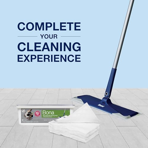 Bona Multi-Surface Disposable Wet Cleaning Pads - Unscented, 12 Count (Pack of 6)