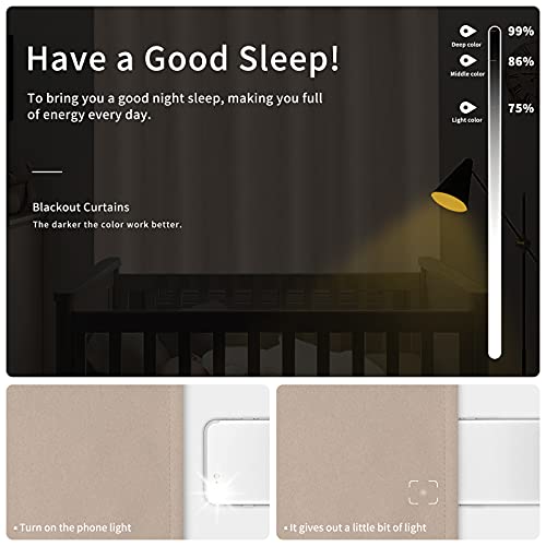 Easy-Going Thermal Blackout Curtains - 2 Panels 42x84 in Beige