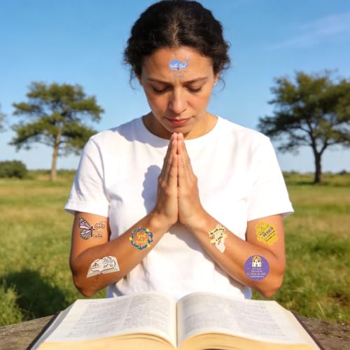 Christian Bible Verse Temporary Tattoos 20 Sheets 132 Pcs Party Favors