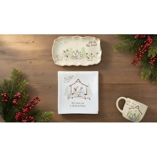 Mud Pie Boxed Nativity Plate; 6" x 9 3/4"