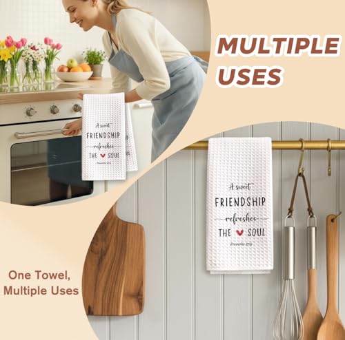 A Sweet Friendship Refreshes The Soul Christian Kitchen Towel, 16x24 Inch