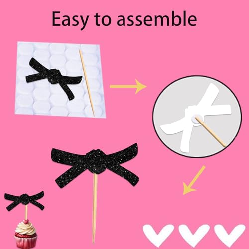 Taekwondo Cupcake Toppers - 18pcs Glitter Birthday Party Decor