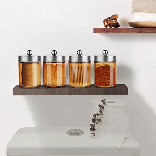Amolliar Vintage Bronze Glass Apothecary Jars - 2 Pack