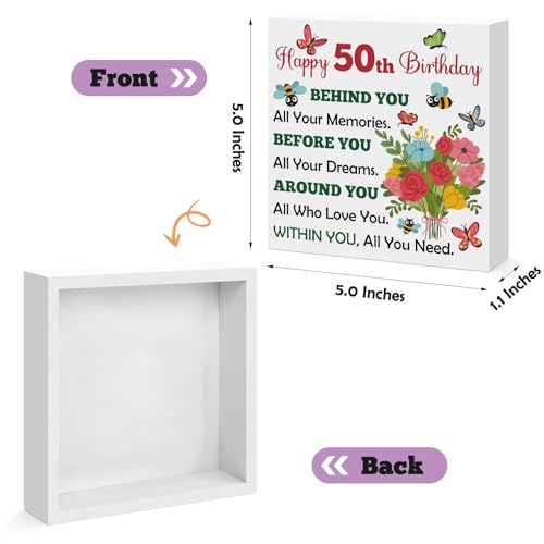 50th Birthday Wooden Box Sign - Meaningful Gift for Women