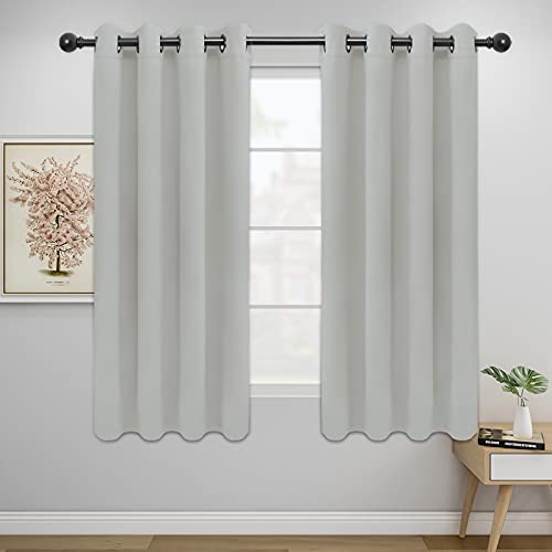 Easy-Going Thermal Grommet Curtains - 2 Panels 52x63 in, Greyish White