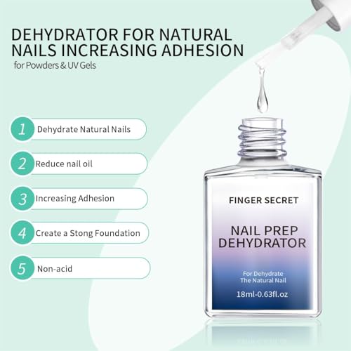 Finger Secret Nail Dehydrator & Prep Professional Acid-Free Bonder, 0.6 oz