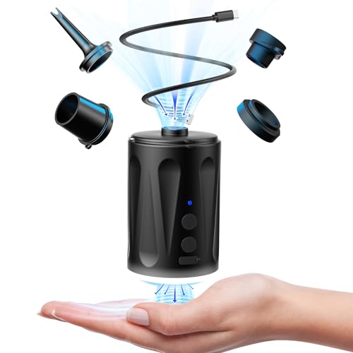 ZHENGXOO Portable Electric Air Pump with Camping Light & 4 Nozzles