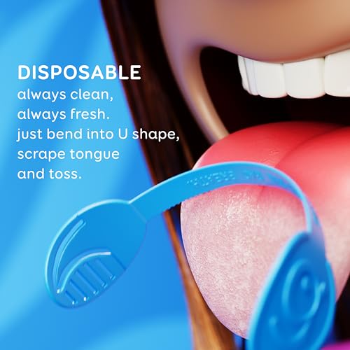Grin Disposable Tongue Cleaner Straps 48 Count with Toothpick