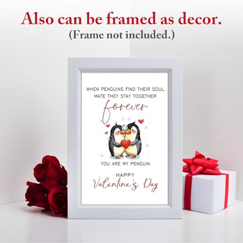 Ogeby Cute Penguin Valentine's Day Card for Soulmate | 8" x 5.3"