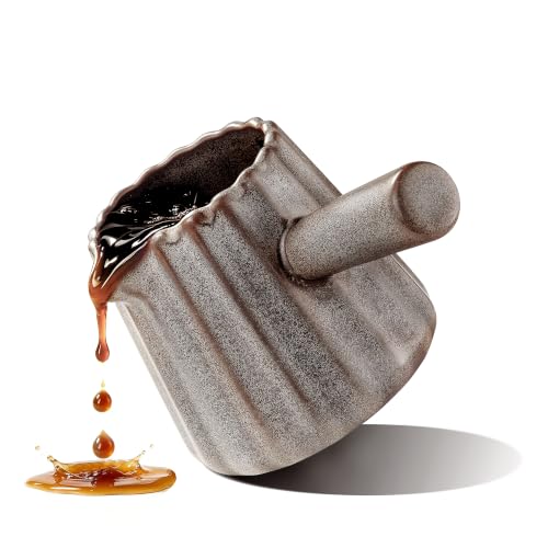 Ceramic Espresso Shot Cups with Handle - 200ML Dark Agate Red