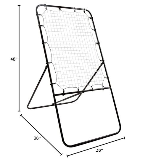4' Lacrosse Bounce Back Rebounder Pitch Back Ball Return Training Screen by Trademark Innovations,Black
