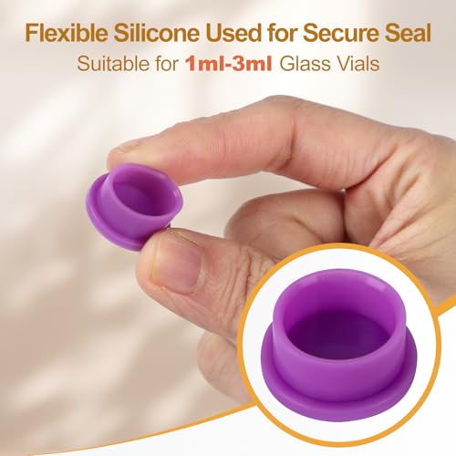 14PCS Reusable 3ml Glass Vial Caps - Leak-Proof, Color-Coded