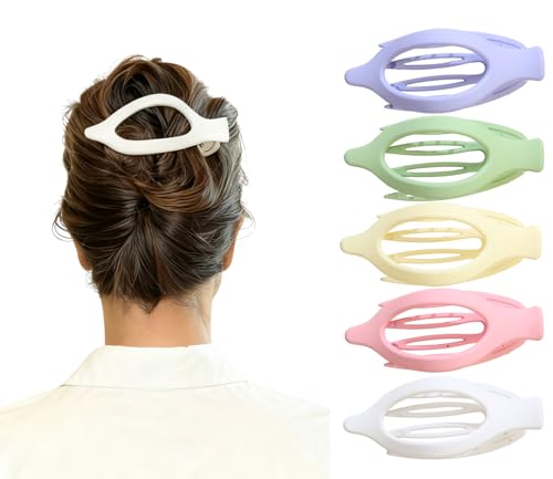 XEF Flat Claw Hair Clip for Women Large Matte No Slip Grip