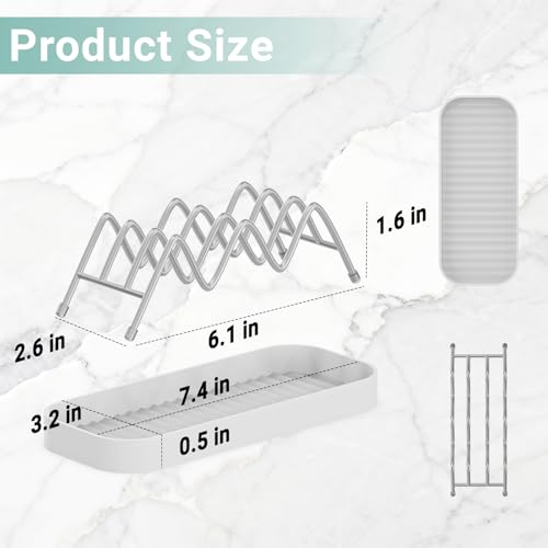 Stainless Steel Shower Soap Dish Holder with Drain Tray | Bathroom & Kitchen Organizer