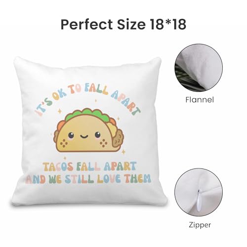 Mental Health Pillow Covers 18x18 - Flannel Funny Decor (Mentel Health8)