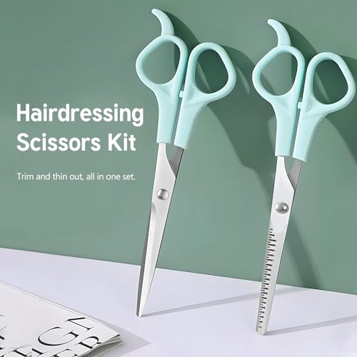 Kootinn Professional Hair Cutting Scissors and Thinning Shears 2-Pack