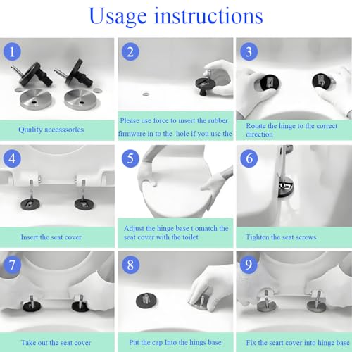 Universal Toilet Seat Hinge Bolts Kit - Adjustable, Easy Install