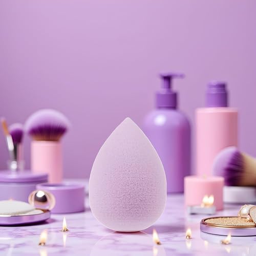 YLiiii 6Pcs Purple Mini Makeup Sponge Set for Concealer and Foundation