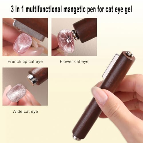 Cat Eye Nail Magnet Tool Set, 6-Piece Magnetic Pen and Heart Design Clips