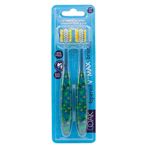 Ooak Kids Manual Toothbrush Soft Bristles 2 Pack Dinosaur